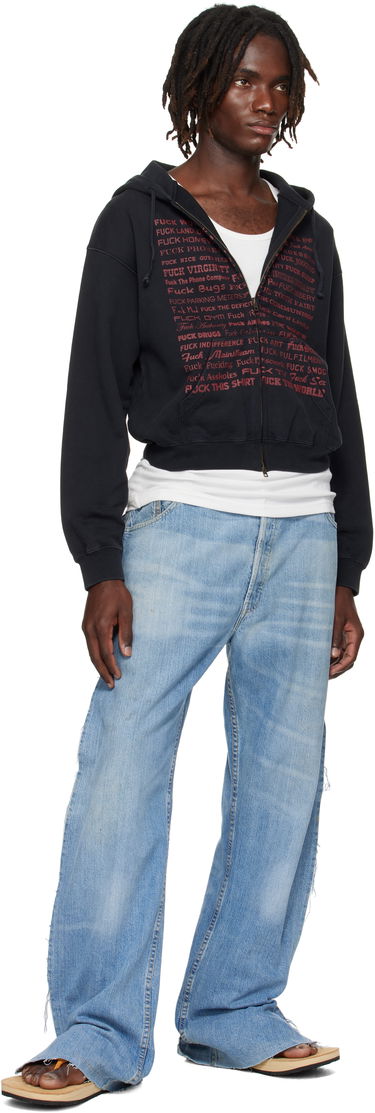 Sweatshirt VETEMENTS VETEMENTS 'Fuck' Fitted Zip-Up Hoodie Svart | UH76ZU660B, 3