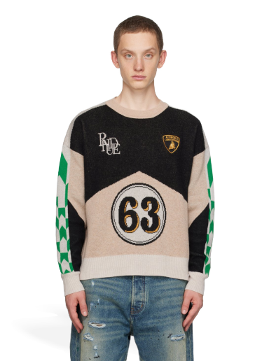 Sweater Rhude Lamborghini Edition Graphic Sweater Beige | RHFW23SW09488108