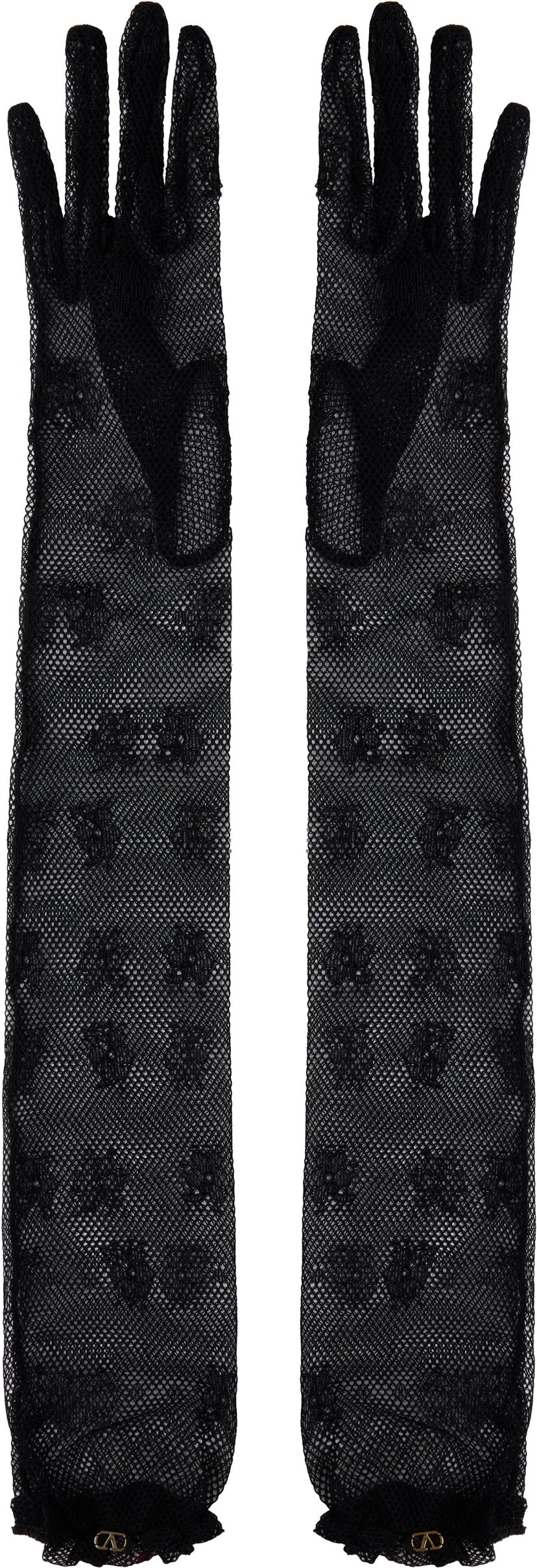 Handskar Valentino Valentino Garavani VLogo Signature Lace Gloves Svart | 6W0GD00GPNN
