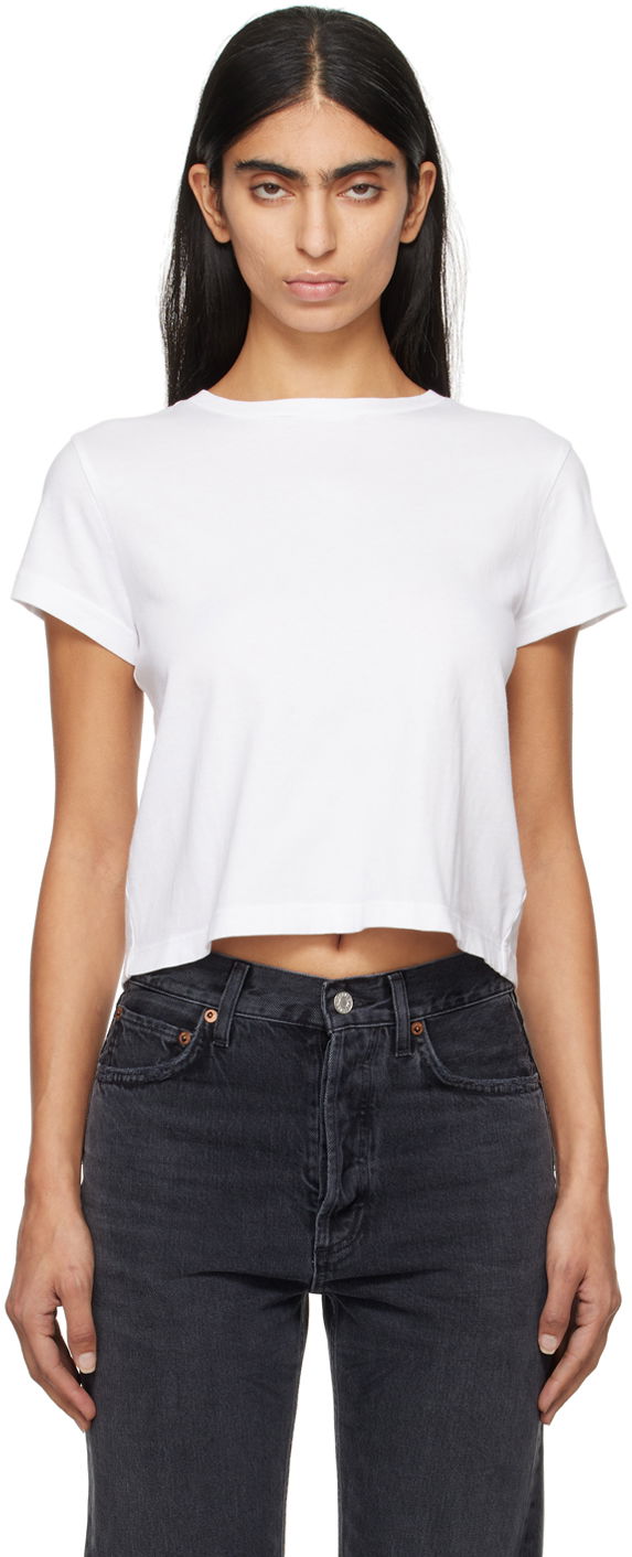 T-shirt AGOLDE Shrunken T-shirt Vit | A7180-1507