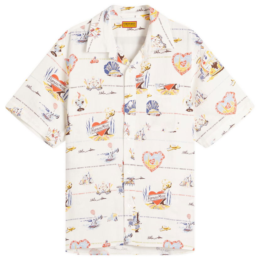 Skjorta Human Made Printed Vacation Shirt, Size Large Vit | HM29SH017-WHT
