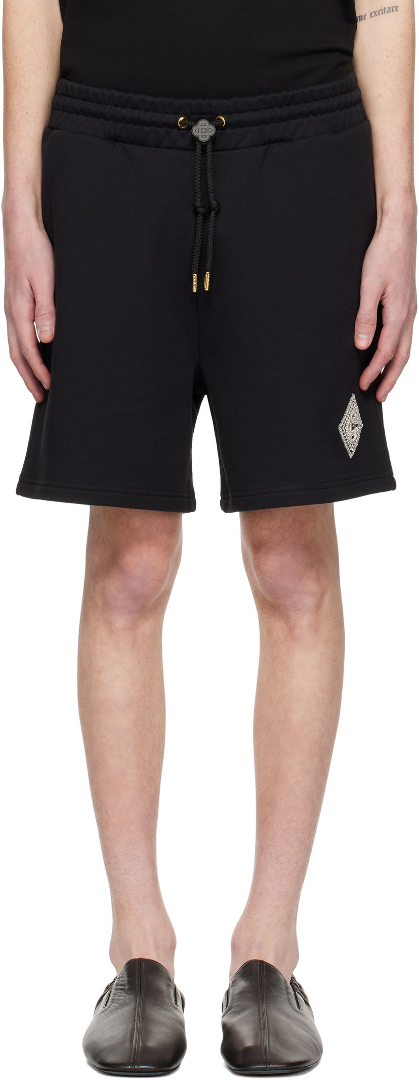 Shorts Casablanca Pearl Diamond Lounge Shorts Svart | MPS25-JTR-003-03