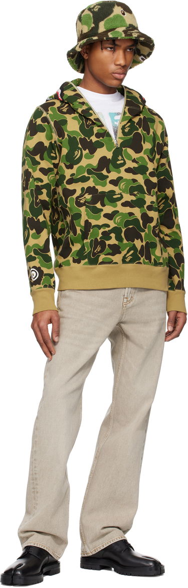Sweatshirt BAPE A Bathing Ape ABC Camo Shark Half Zip Hoodie Grön | 001PPK801010M, 3
