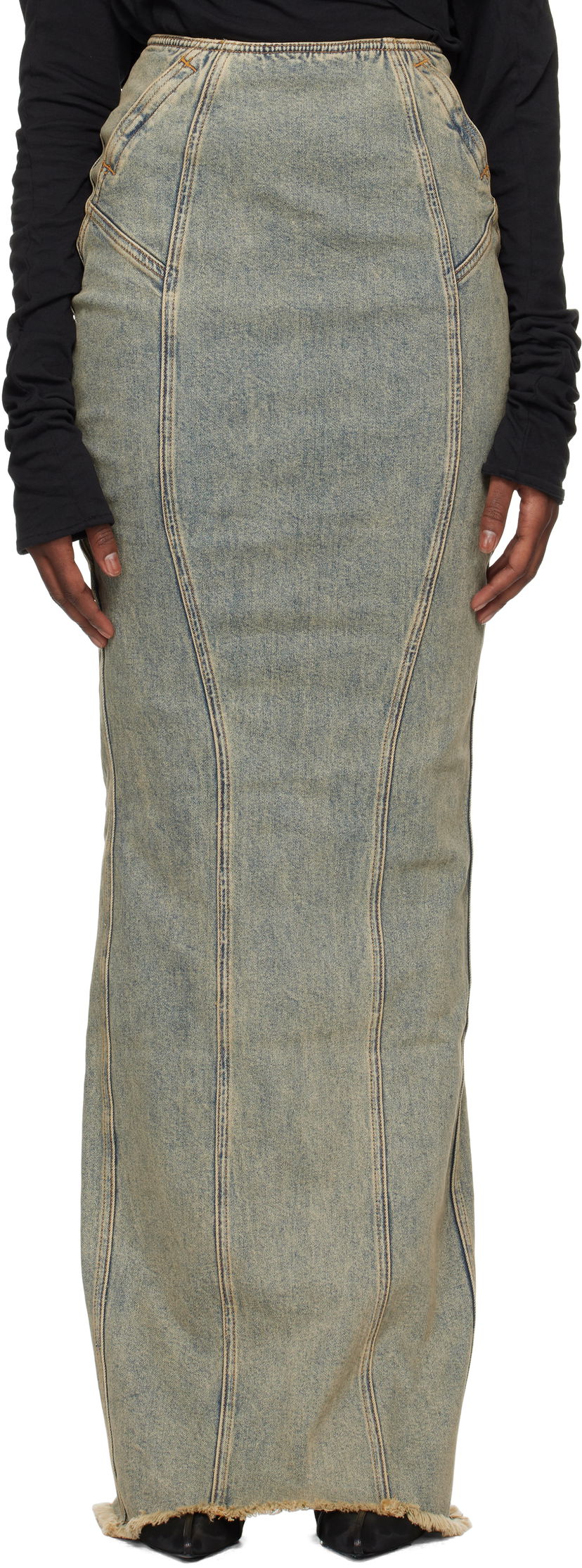 Kjol Entire Studios Channel Denim Maxi Skirt Blå | ES2572SW