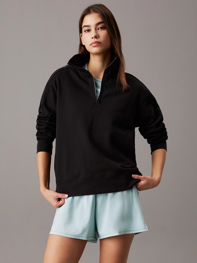 Sweatshirt CALVIN KLEIN Calvin Klein 1/4 Zip Sweatshirt Svart | LVGWS5W312-UB1