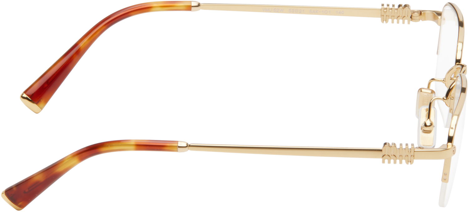 Solglasögon Miu Miu Miu Miu Half Rim Metal Rectangle Glasses Brun | 0MU 52WV 8056262411148, 1