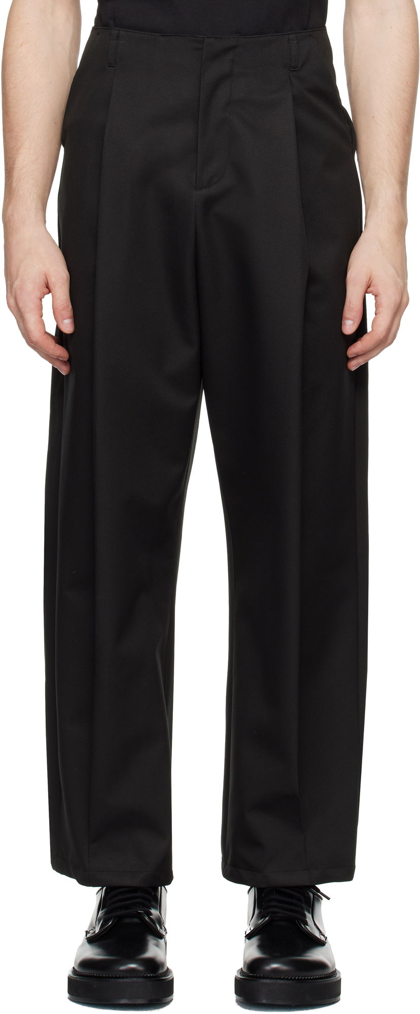 Byxor ADER ERROR Black Wide Leg Trousers Svart | BN01FWSA0212BK
