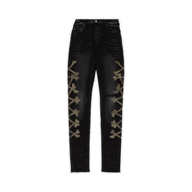 Jeans AMIRI Camo Bones Jeans Svart | PF22MDS027 023 AGED, 0