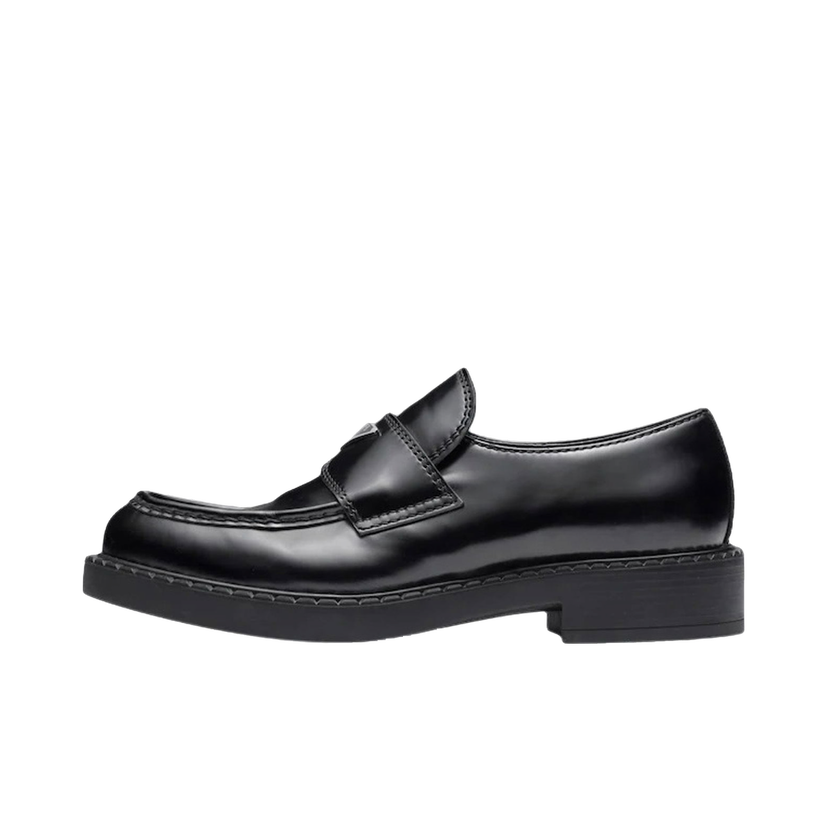 Sneakers och skor Prada 35mm Loafer 'Black Brushed Leather' Svart | 2DE127_055_F0002