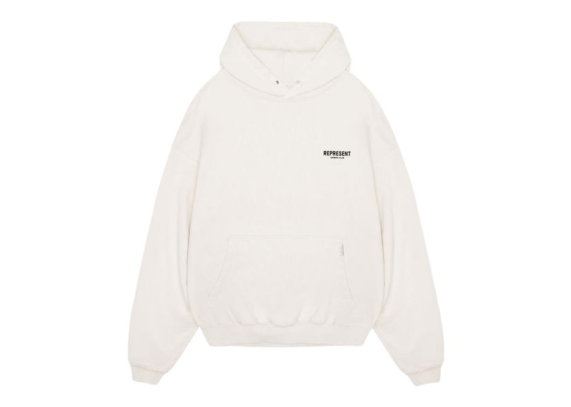 Sweatshirt Represent Clo Represent Owner's Club Hoodie Flat White/Black Vit | M04153-72