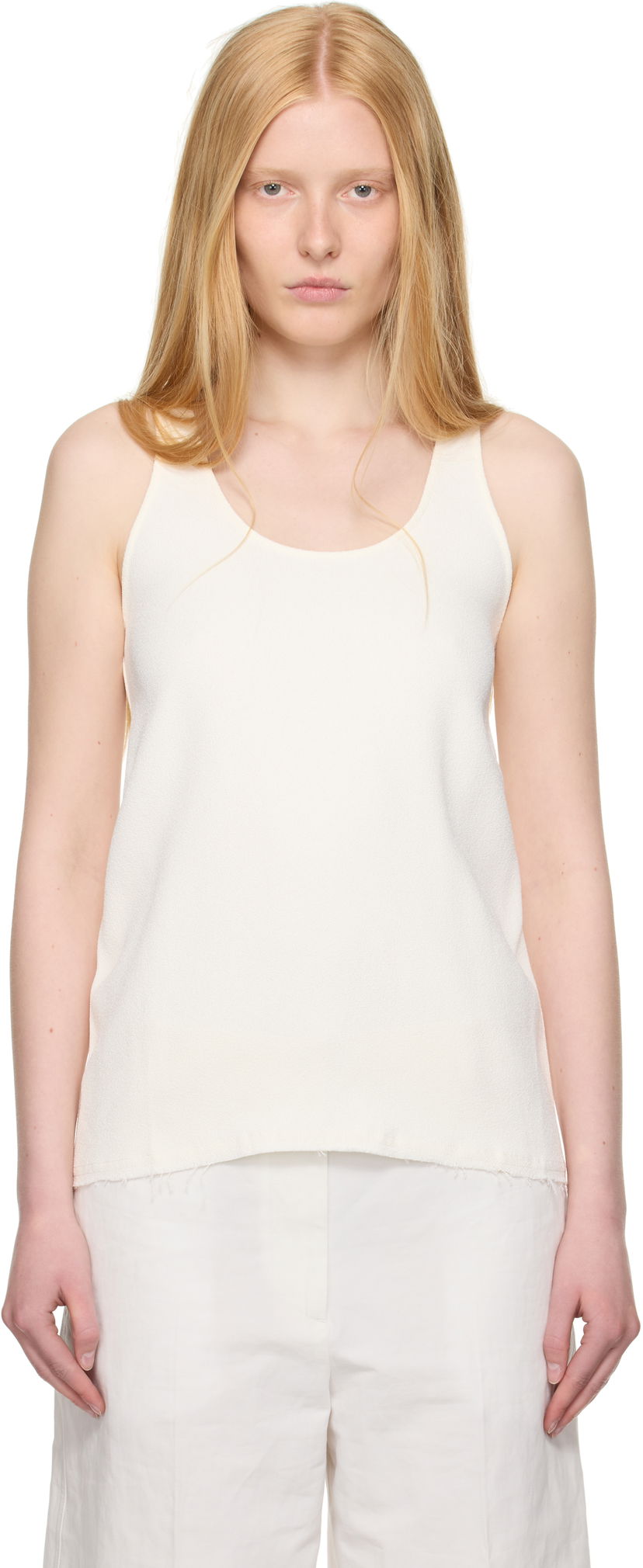 Linne TOTEME TOTEME Sablé Tank Top Vit | 252-WRT0510-FB0240