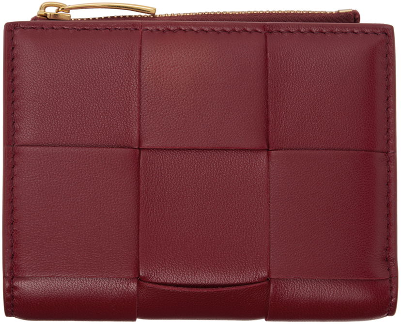 Plånbok Bottega Veneta Small Cassette Bi-Fold Zip Wallet Röd | 742698 VCQC9
