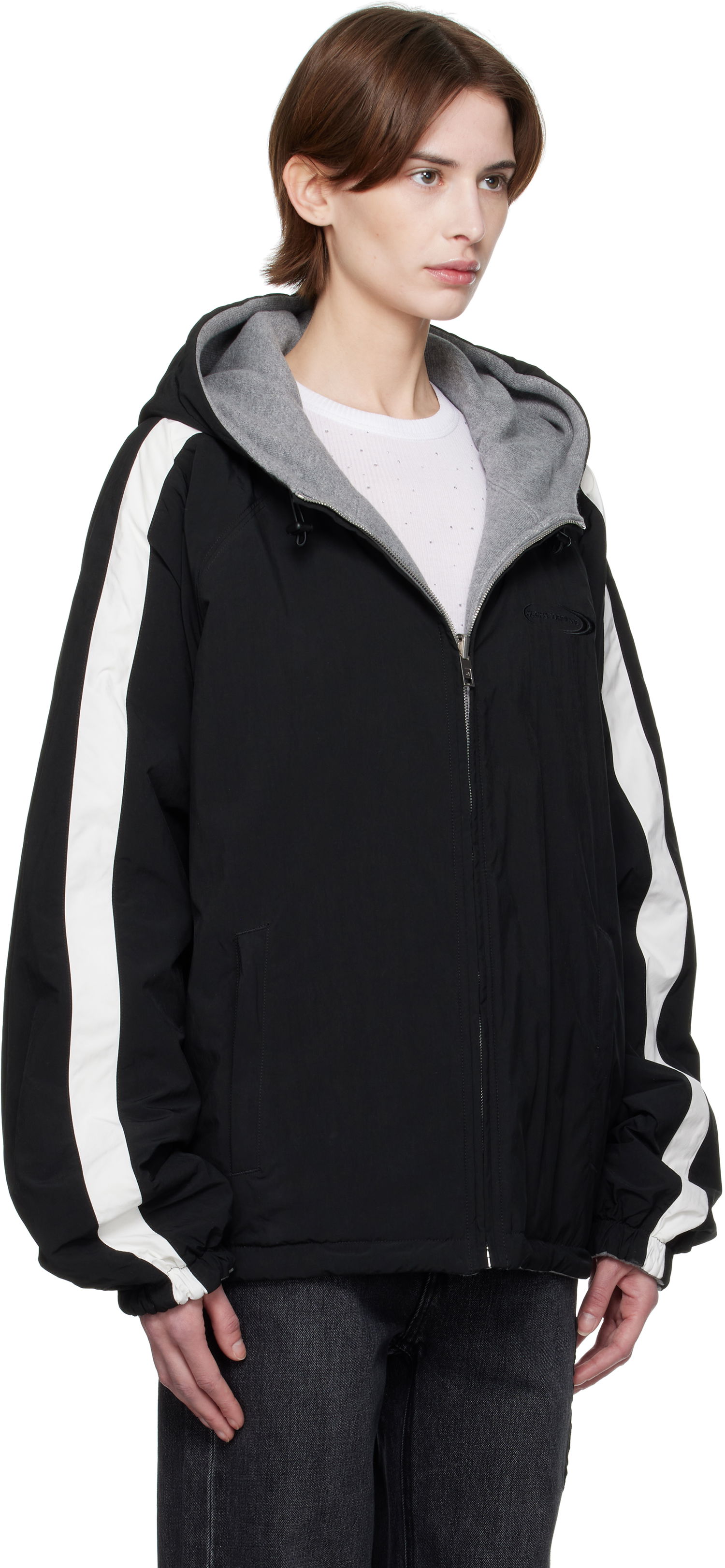 Vindjacka Alexander Wang Alexander Wang Raglan Hooded Reversible Jacket Svart | UWC1252038, 1