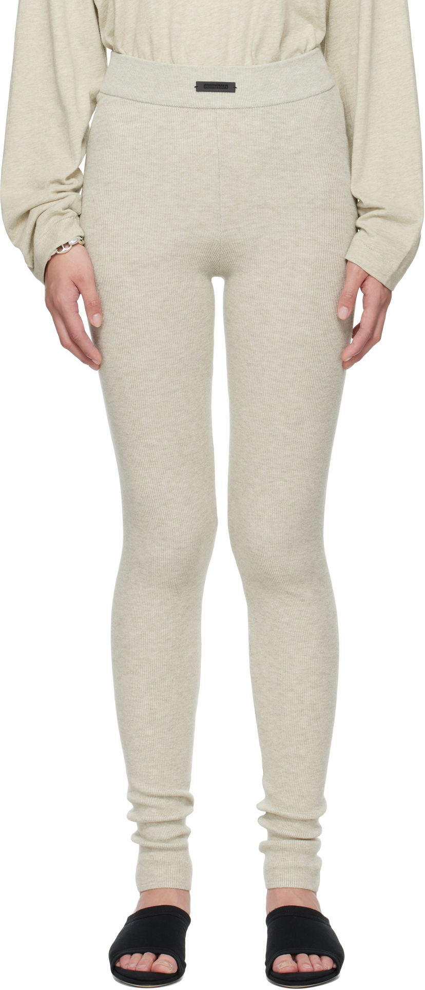 Damasker Fear of God Fear of God ESSENTIALS Soft Rib Leggings Beige | 192SP257492FW