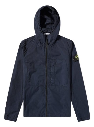 Vindjacka Stone Island Supima Cotton Twill Stretch Hooded Jacket Mörkblå | 781543310-V0020