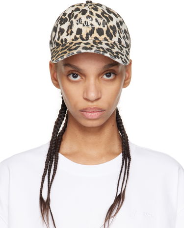 Keps GANNI GANNI Leopard Print Baseball Cap Flerfärgad | A6303, 0