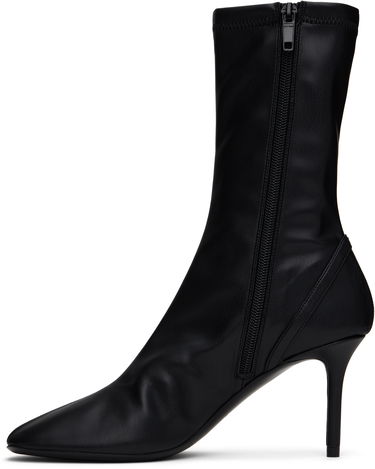 Sneakers och skor Courrèges Stretch Faux Leather Ankle Boots with Oblique Detail Svart | 424SAB030PL0128, 2