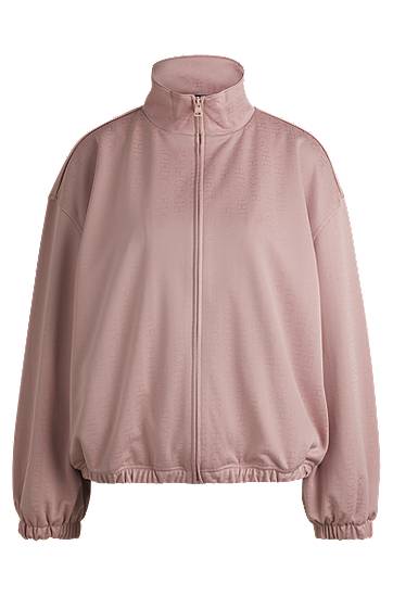 Sweater BOSS Oversized Logo Jacquard Jacket Rosa | 50531182