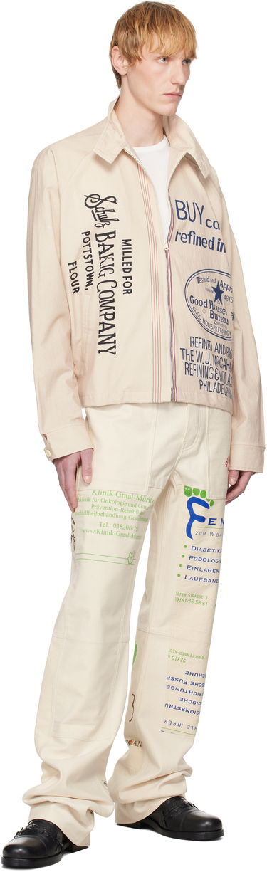 Jeans Marine Serre Marine Serre Regenerated Workwear Trousers Beige | UPA059A UWOV0009, 3