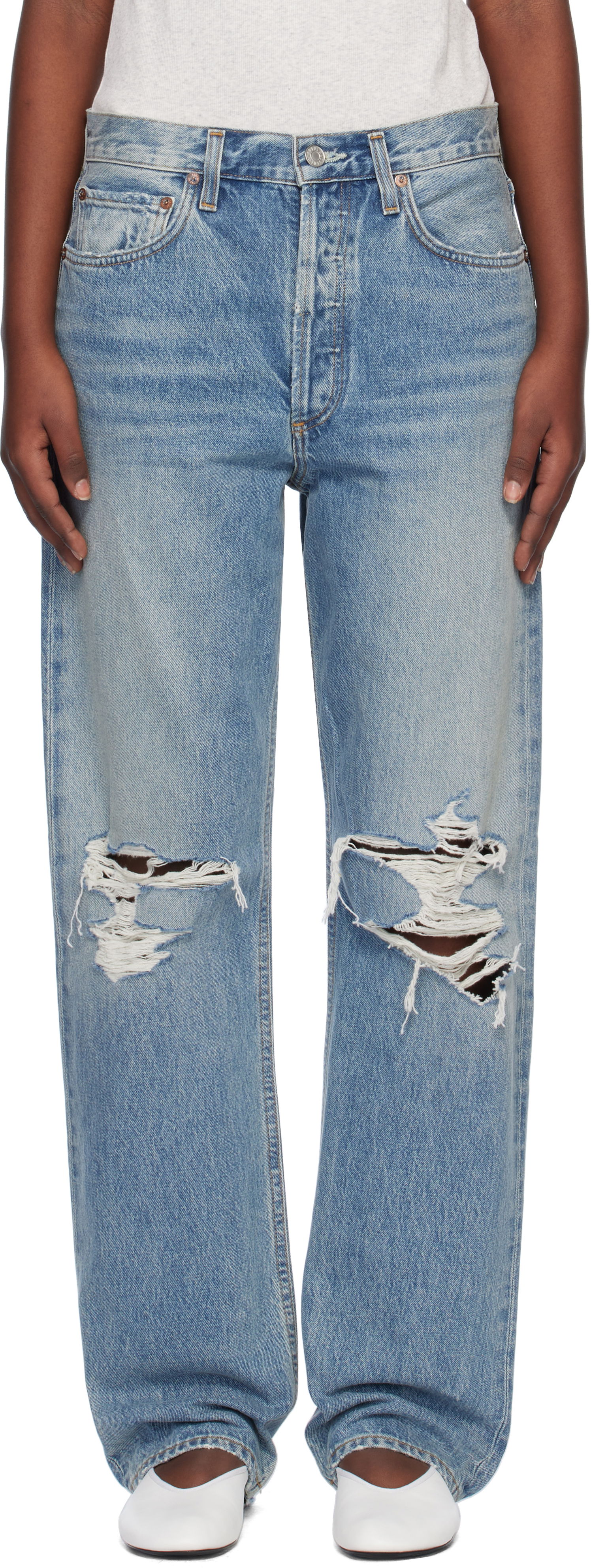 Jeans AGOLDE Distressed Boyfriend Jeans Blå | A199-1141, 0