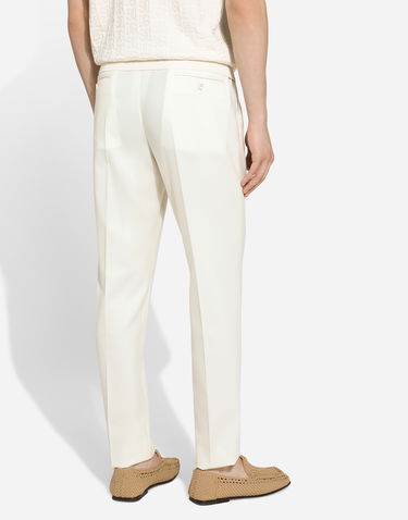 Byxor Dolce & Gabbana Dolce & Gabbana Tailored Flannel Pants Vit | GY6UETGI251W3796, 3