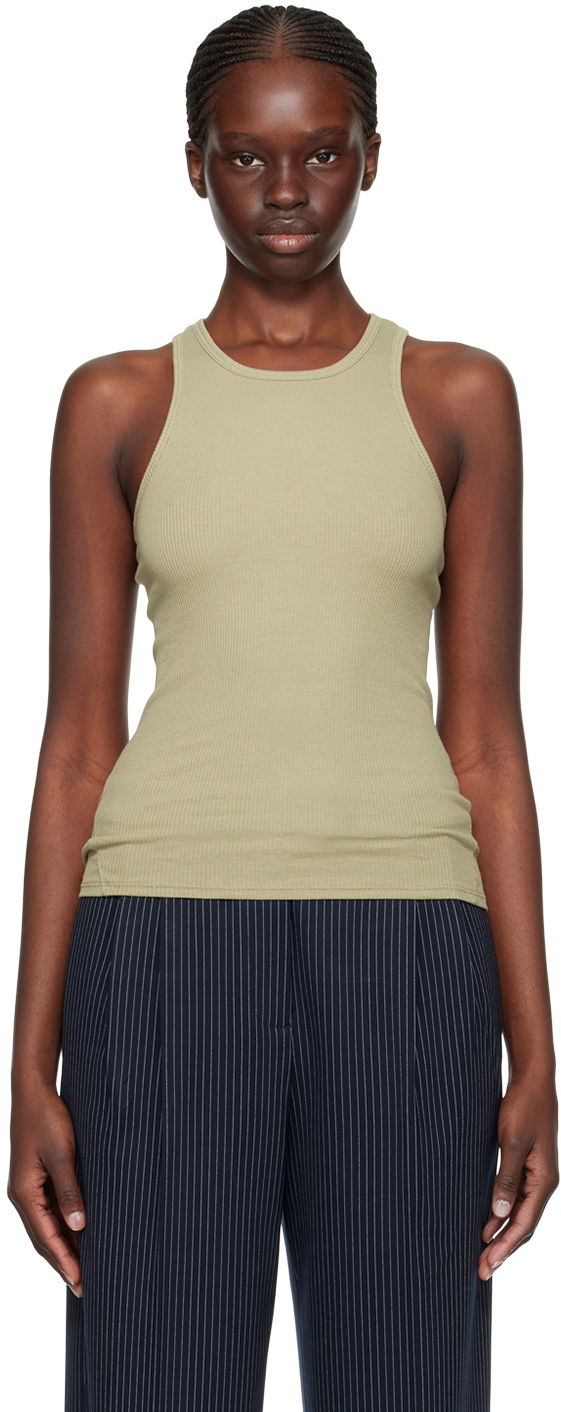 Linne rag & bone Essential Rib Tank Top Grön | WCC22FT020ER20
