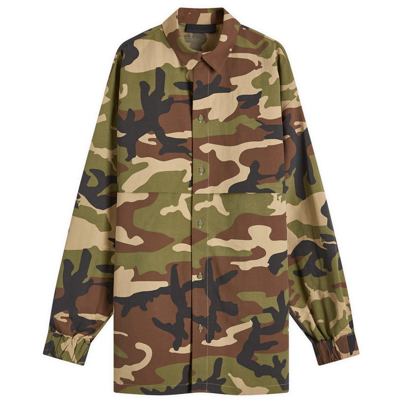 Skjorta Fear of God Essentials Military Overshirt Grön | 186BT244328F