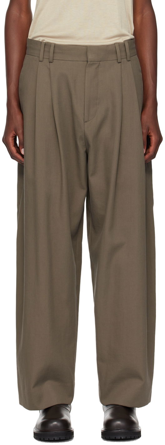 Byxor Studio Nicholson Studio Nicholson Line Pleated Trousers Grön | LINE SNM - 1185
