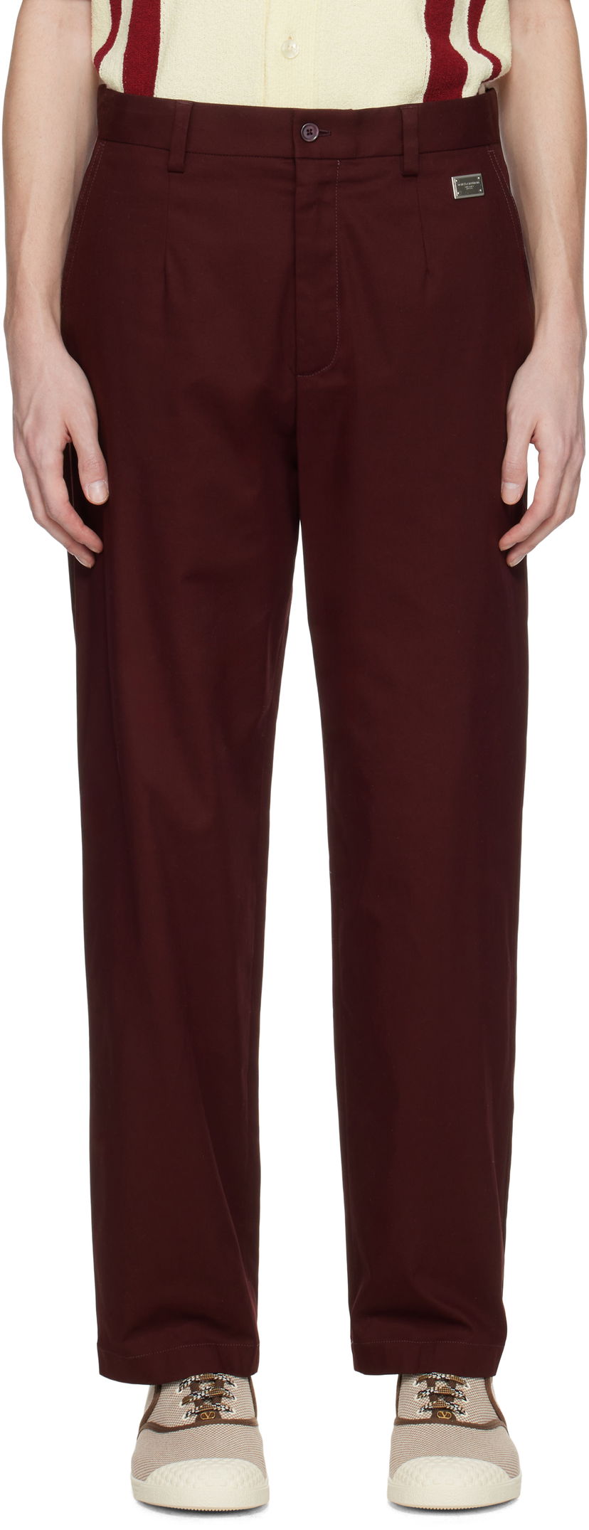 Byxor Dolce & Gabbana Dolce&Gabbana Gabardine Trousers Bourgogne | GV5ZHTFUFNV