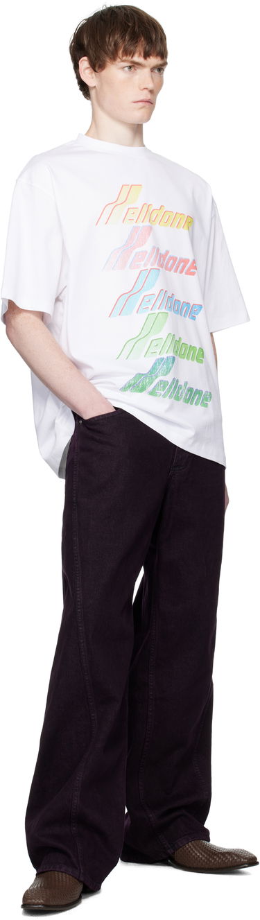 T-shirt We11done Multi Rainbow Logo T-Shirt Vit | WD-TT2-25-755-U-WH, 3