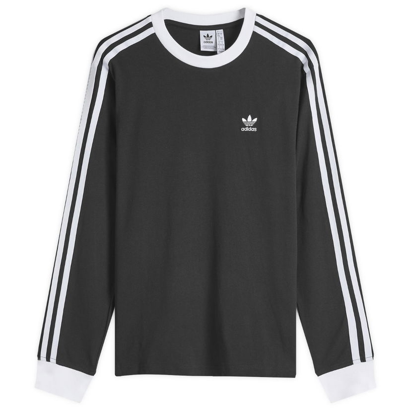 T-shirt adidas Originals 3 Stripe Regular Long Sleeve T-Shirt Svart | JC5774