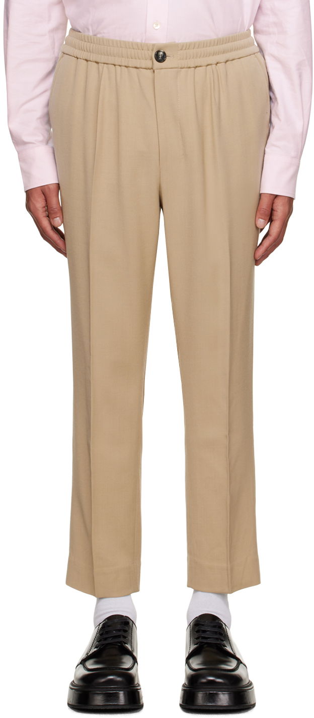 Byxor AMI Elasticized Trousers Beige | HTR206.VI0007, 0