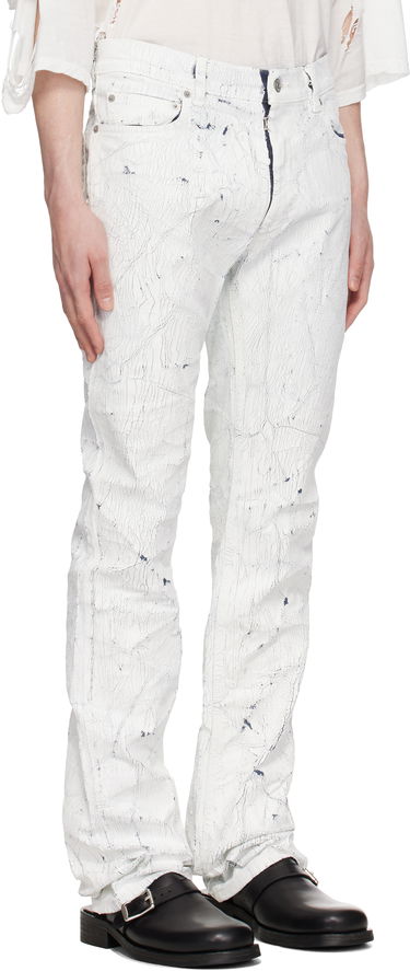 Jeans Maison Margiela MM6 Maison Margiela 5 Pocket Cracked Jeans Vit | SH2LA0018 M30028, 1