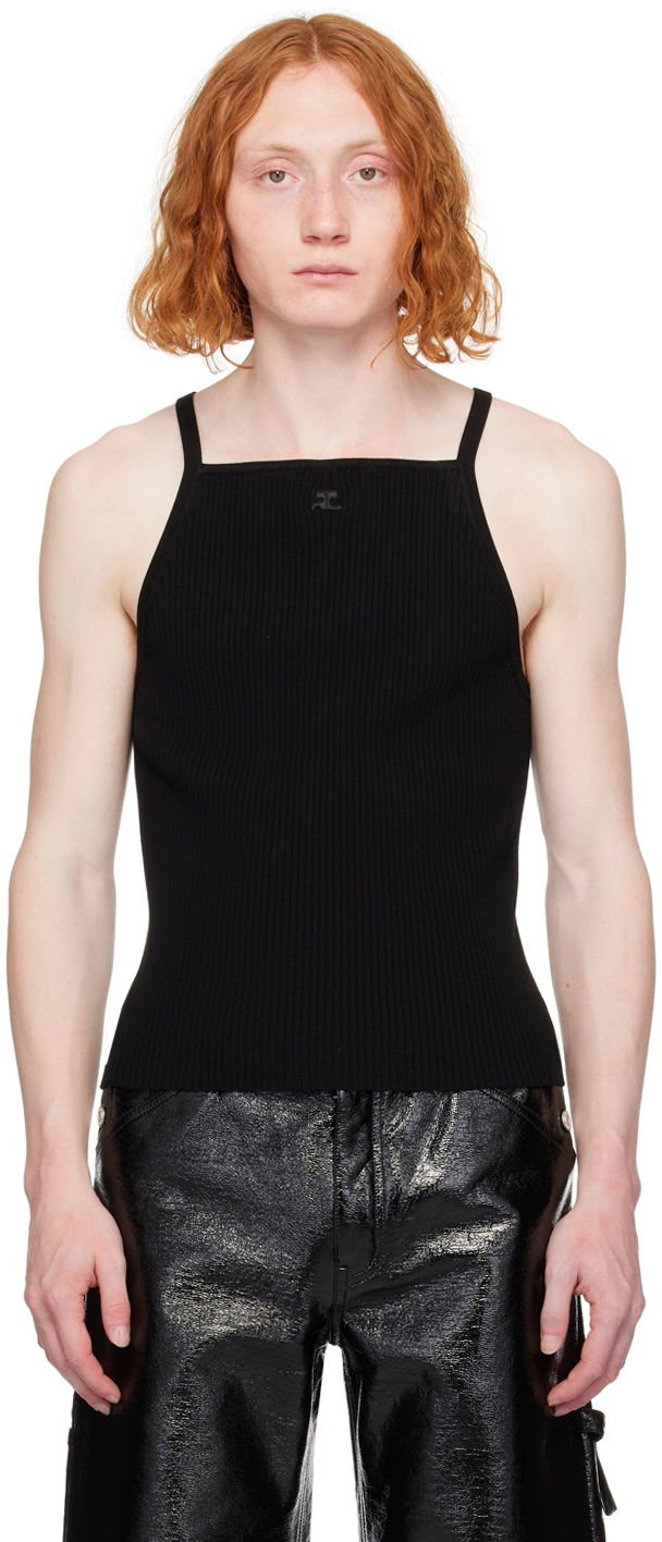Linne Courrèges Slim Neckline Tank Top Svart | 124MDE062FI0001