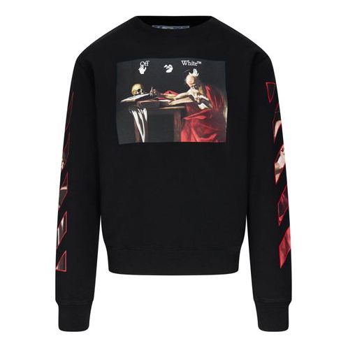 Sweater Off-White Off-White Caravaggio Slim Crewneck Sweatshirt Svart | OMBA025R21FLE0051025