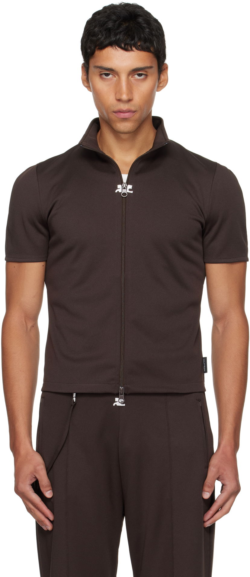 Träningsoverall Courrèges Courrèges Interlock Tracksuit Top Brun | 325JTO447JS0250