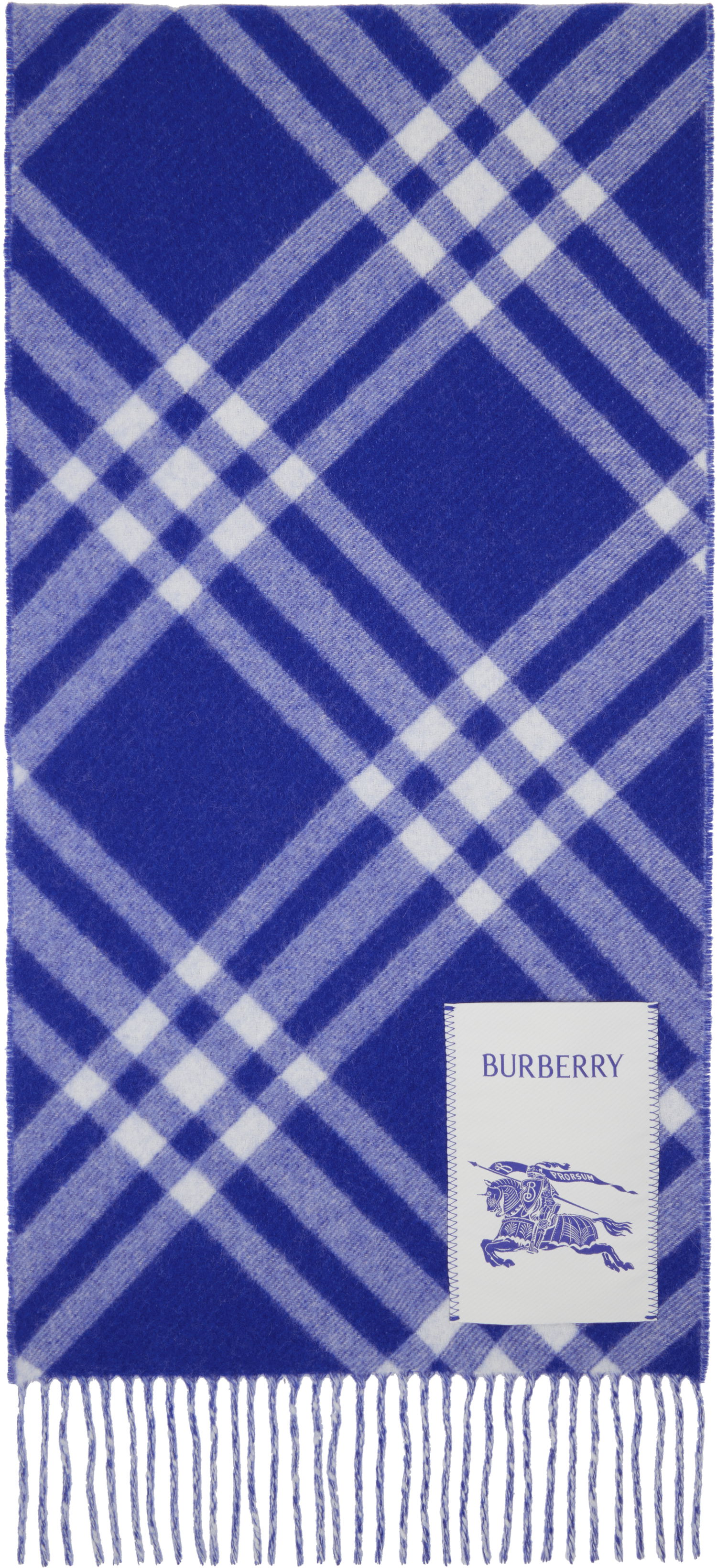 Halsduk Burberry Check Cashmere Scarf Blå | 8099710, 0