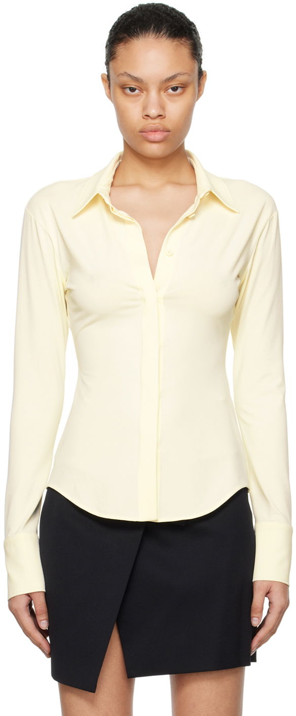 Skjorta The Attico Attico Elton Fitted Shirt Gul | 241WCH21 A014