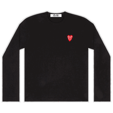T-shirt Comme des Garçons PLAY Double Heart Long-Sleeve Tee Svart | AZ T292 051 1, 0