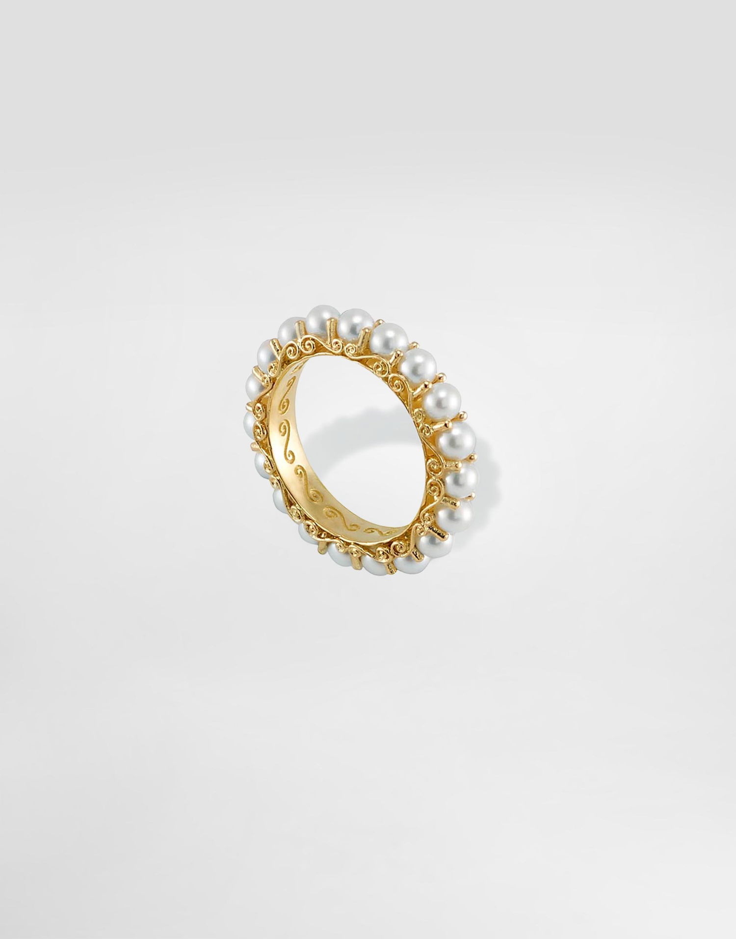 Ringa Dolce & Gabbana Dolce & Gabbana 18K Yellow Gold Pearl Ring Gul | WRKS1GWPEA1ZOO00, 0