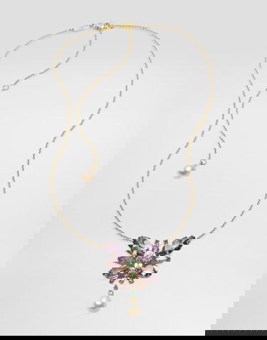 Halsband Dolce & Gabbana Dolce & Gabbana 18K Gold Butterfly Necklace with Amethysts and Pearls Purpur | WAJI1GWAM01ZOO00, 3