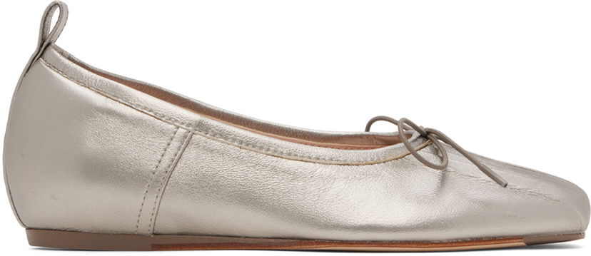 Klä Simone Rocha Simone Rocha Classic Pleated Ballerina Flats Metallisk | RMP23 0797