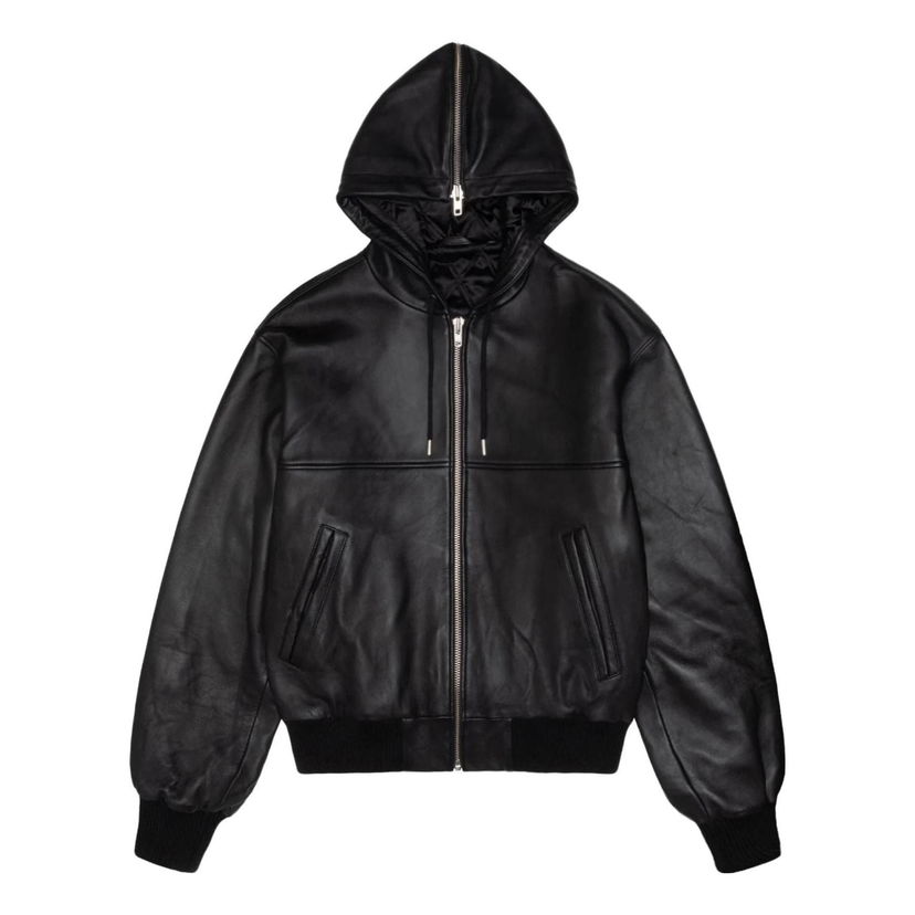 Sweatshirt Stüssy SS Link Leather Bomber Jacket Svart | 115739