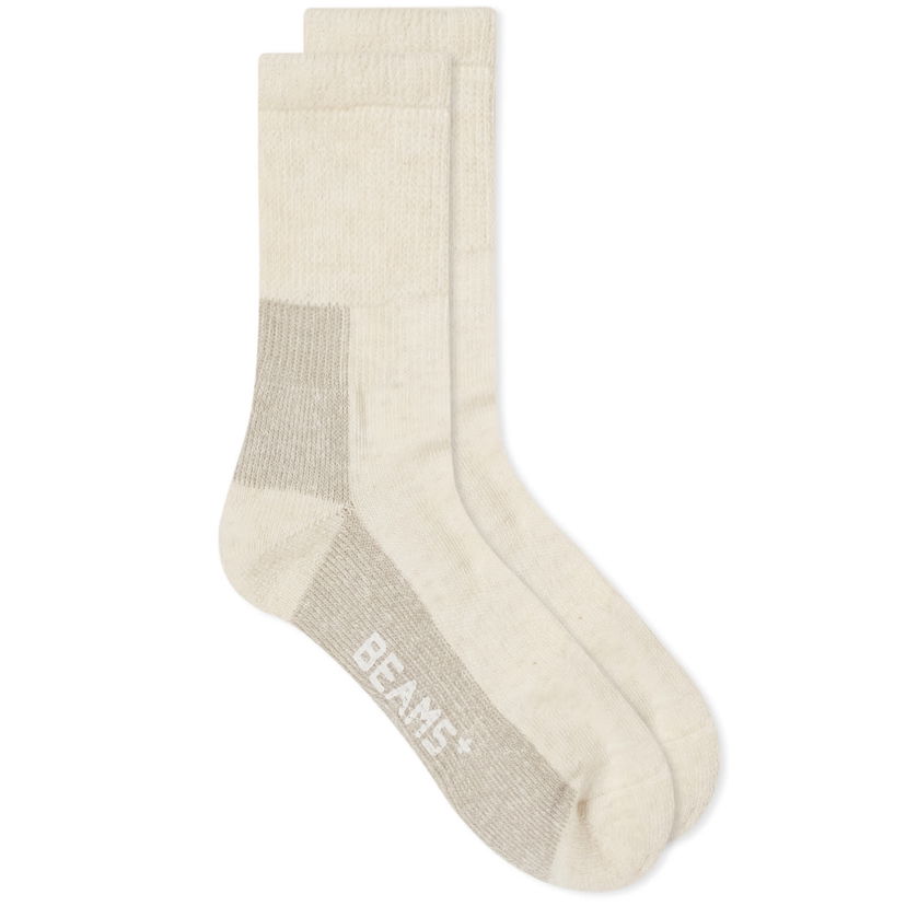 Strumpor BEAMS Beams Plus Outdoor Socks Beige | 3843-0018-479-09