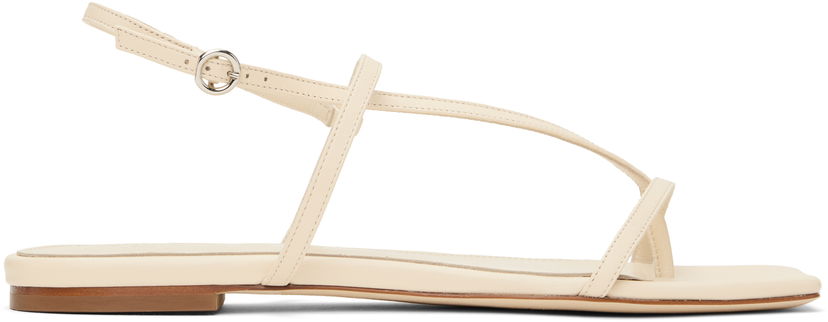 Tillbehör Aeyde Aeyde Ella Leather Toe-Post Sandals Beige | A11-FS-BERS8MFL-0121-100-007