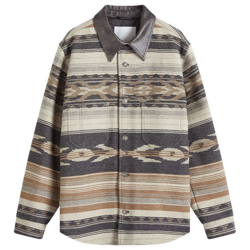 Skjorta ISABEL MARANT Geometric Print Overshirt Brun | 25PVE0501HA-C1D01H-02FK