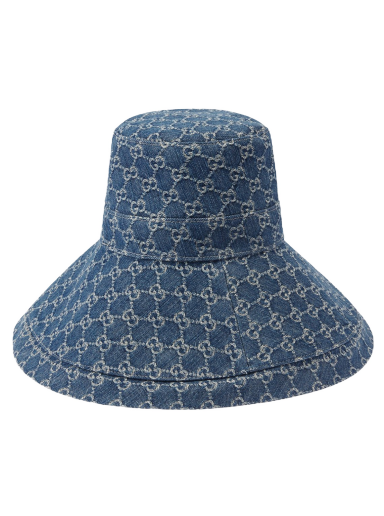 Hatt Gucci GG Canvas Wide Brim Hat Mörkblå | 631958 3HAAH 4900
