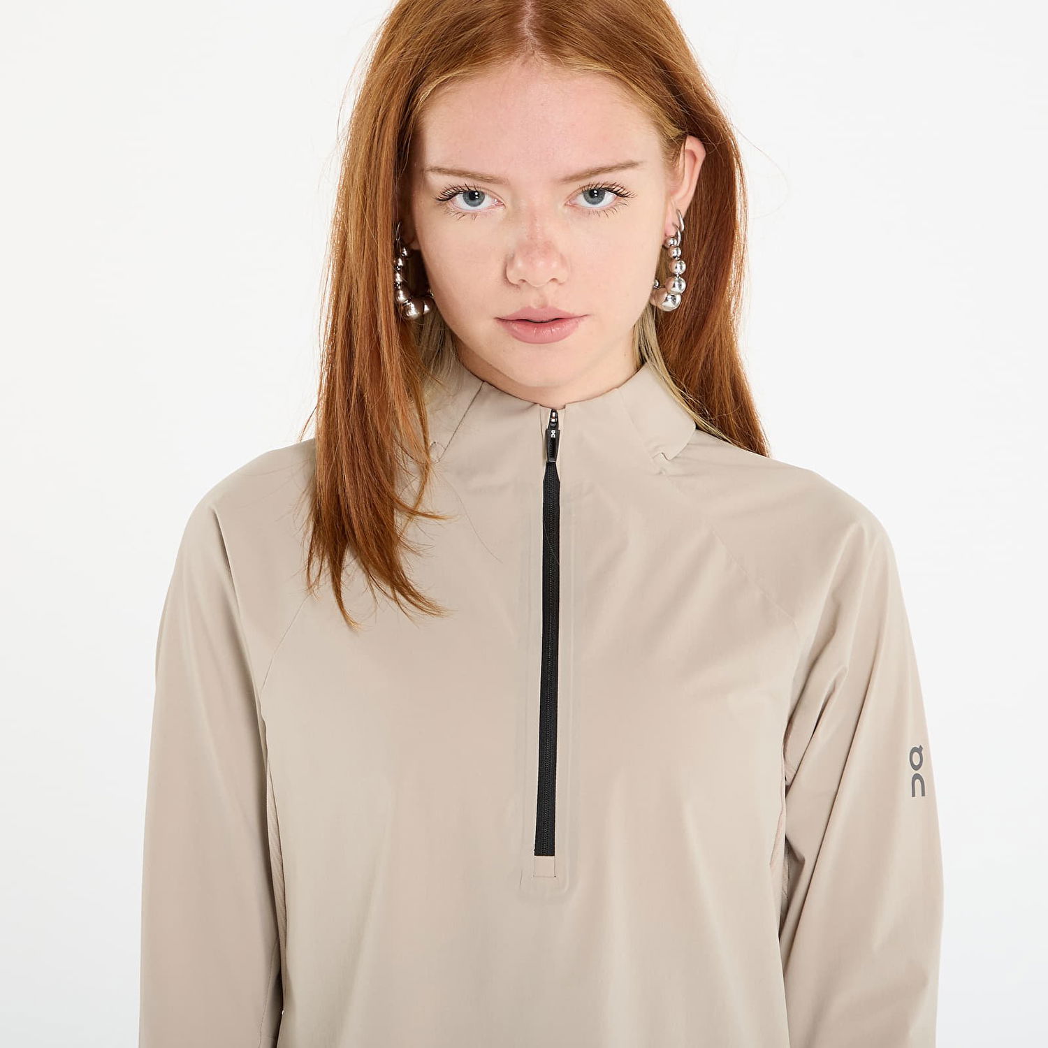 Vindjacka On Running Long Sleeve Quarter-Zip Jacket with Thumbholes Trail Breaker Beige | 1WE30150603, 1