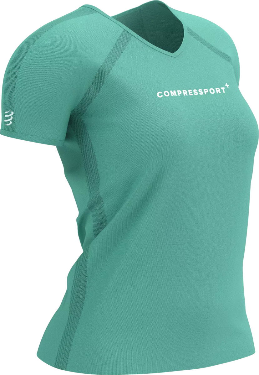 T-shirt Compressport Training Logo T-Shirt Grön | atsw4315053