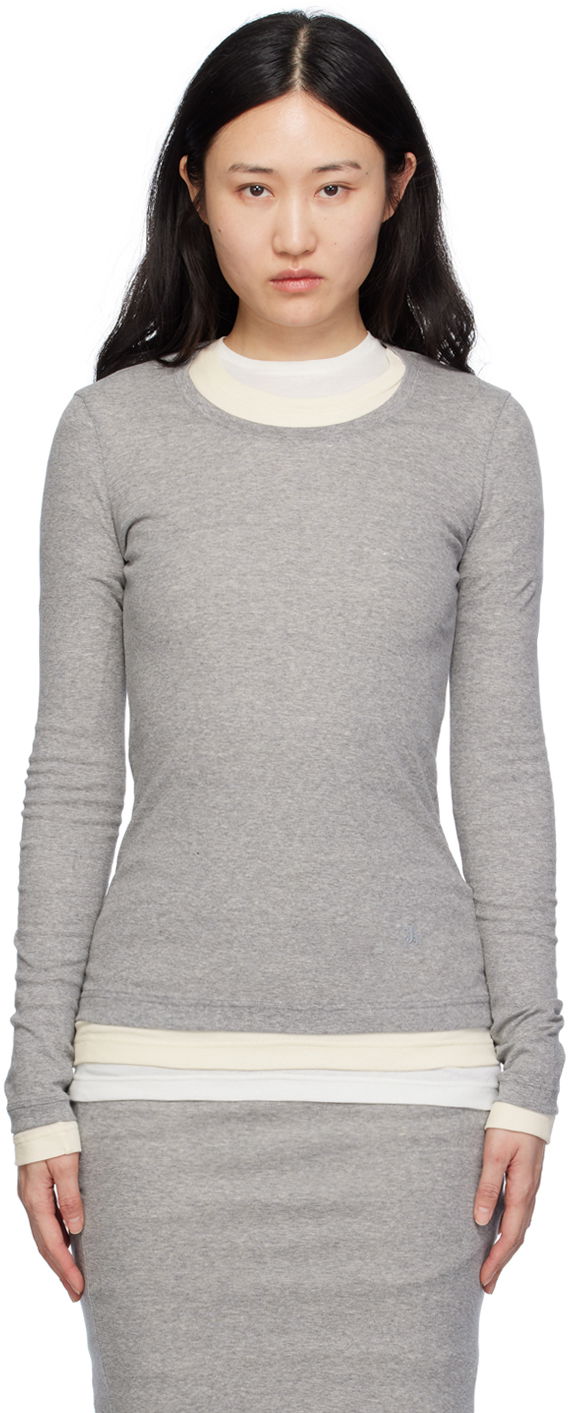 T-shirt Jil Sander Layered T-Shirt Grå | J40FV0104_JTN357